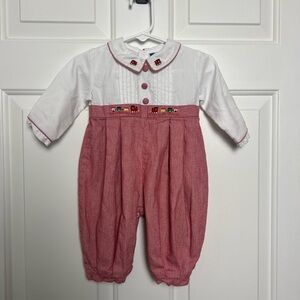 Classic White and Red Kids Romper